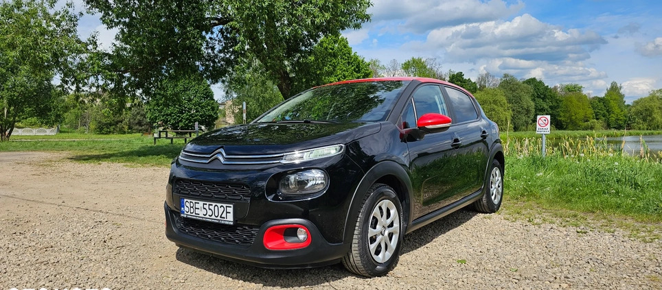 Citroen C3 cena 39900 przebieg: 77112, rok produkcji 2019 z Poręba małe 596